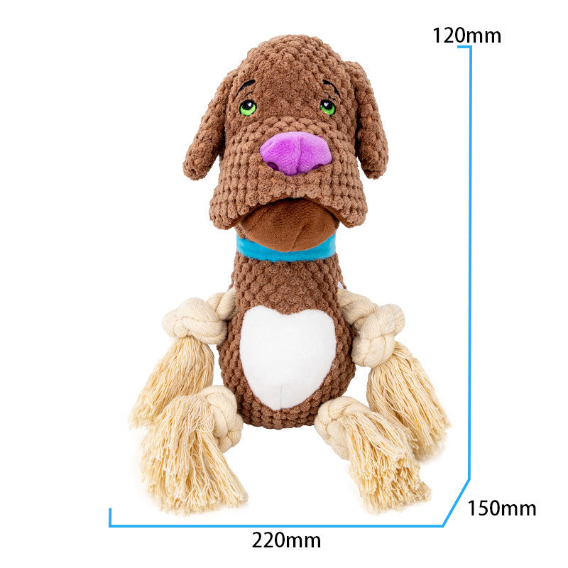 Dog Plush Toy Vocalization Bite-resistant Cotton String Pets dealsniper-net Cotton String Pug Dog