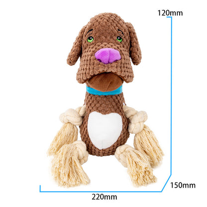 Dog Plush Toy Vocalization Bite-resistant Cotton String Pets dealsniper-net Cotton String Pug Dog