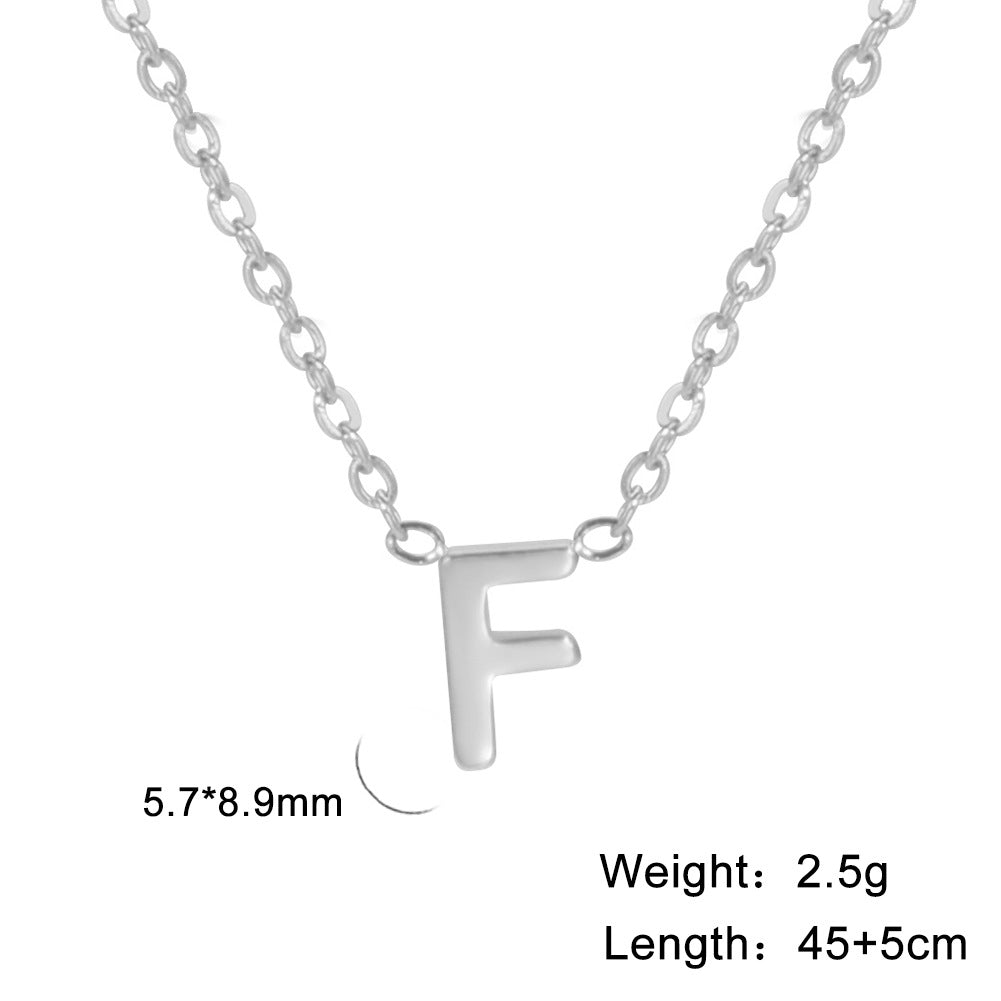 26 English Letter Steel Color Concentrate Polished Welding Cross Chain Jewelry dealsniper-net F