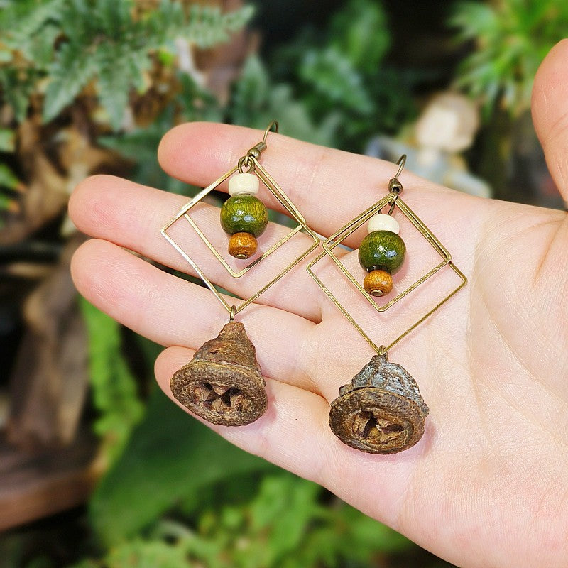 Handmade Retro Mori Style Geometric Earrings Women Jewelry dealsniper-net Eucalyptus Fruit Style