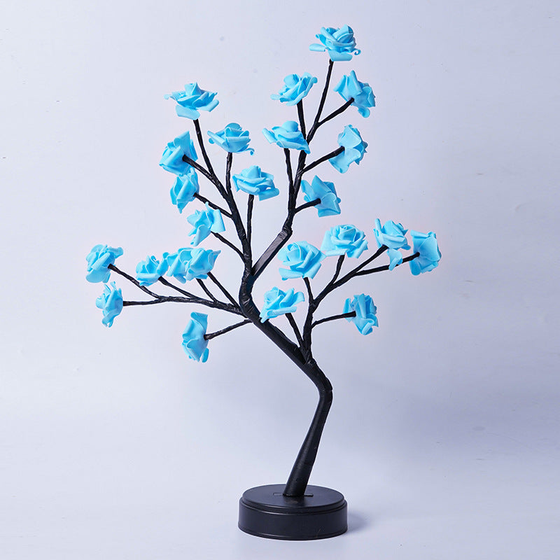 Table Lamp Flower Tree Rose Lamps Fairy Desk Night Lights Home dealsniper-net Blue Rose Usb Plug In