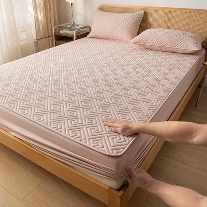 Waterproof To Prevent Leakage Of Urine Plus Mattress Cover House DealSniper.net Back Grid Light Pink 100x200cm 2piece set