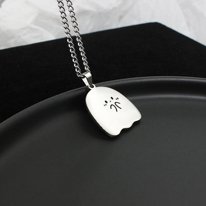 Stainless Steel Cute Ghost Couple Necklace Kawaii Necklace Jewelry dealsniper-net Shy Little Ghost