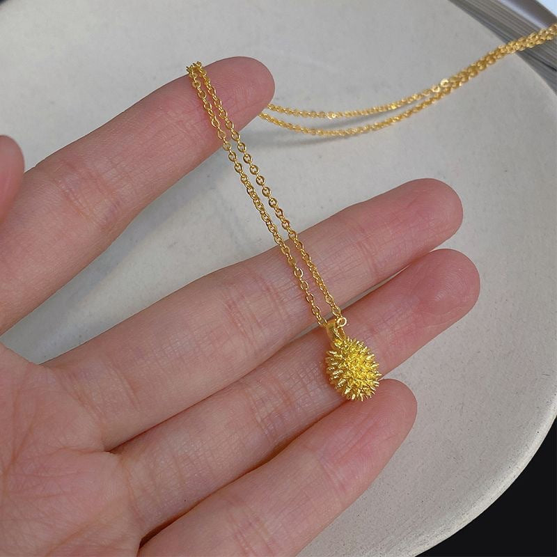 Alluvial Gold Durian Necklace Commemorative Necklace Pendant Jewelry dealsniper-net Durian Necklace