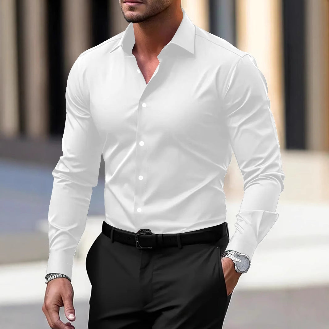 Men's Shirt Business Button Down Shirt Summer Men DealSniper.net