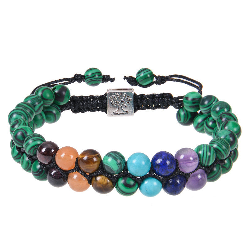 Fashion Jewelry 6mm 7 Chakra Stone Bead Yoga Meditation Bracelet Jewelry dealsniper-net 6mm Malachite