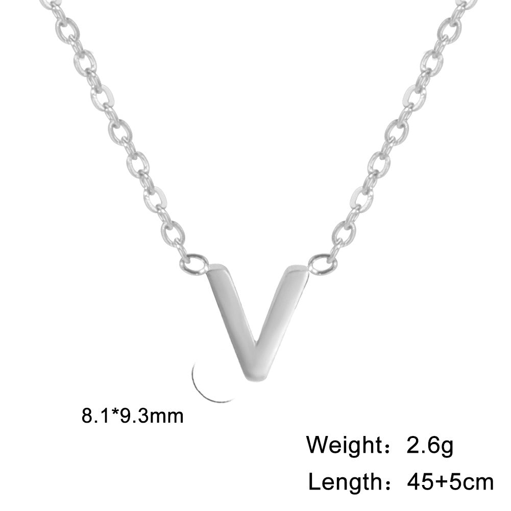 26 English Letter Steel Color Concentrate Polished Welding Cross Chain Jewelry dealsniper-net V