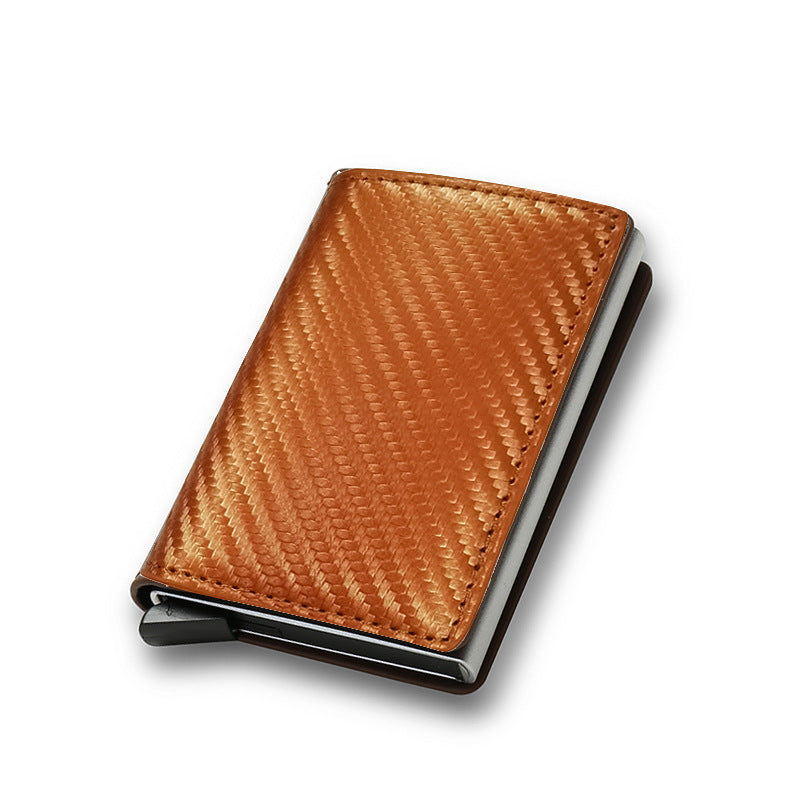 Credit Card Holder Smart Minimalist Wallet Pocket Cardholder Bank Men dealsniper-net Carbon Fiber Orange