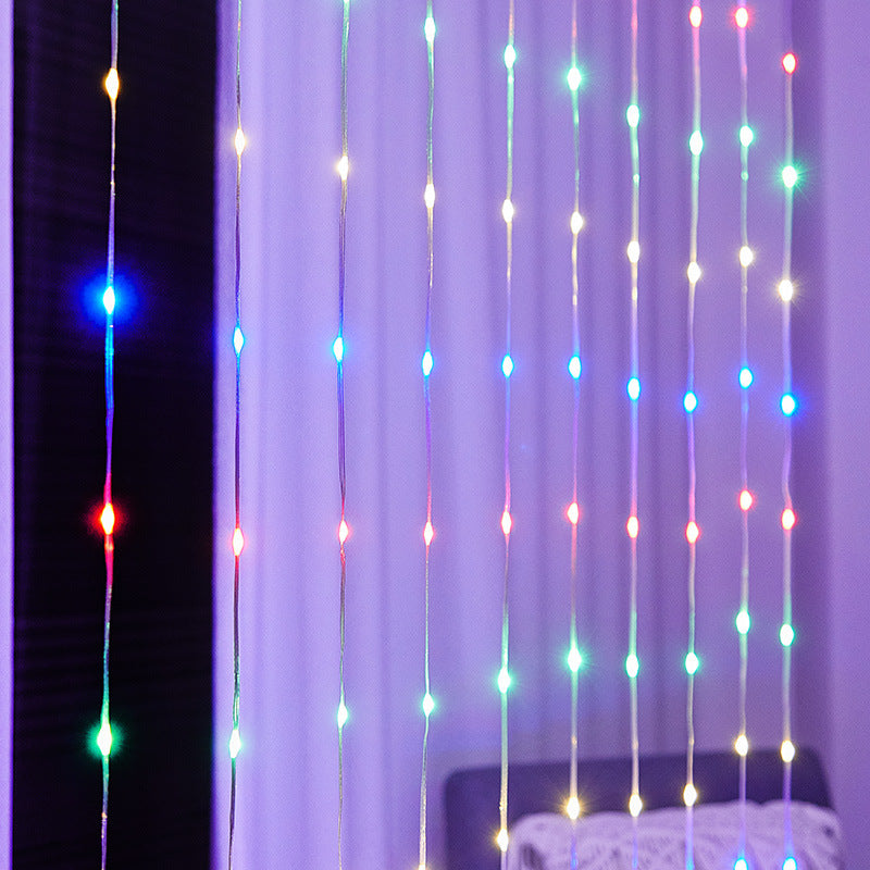 LED Flowing Water Waterfall Rubber-covered Wire Lighting Chain Home Decor dealsniper-net 4 Colors USB 1 M 160 Lamp 20 Crane