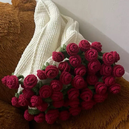Wool Ball Crocheted Flower Blanket Holidays DealSniper.net 16 Rose Blanket