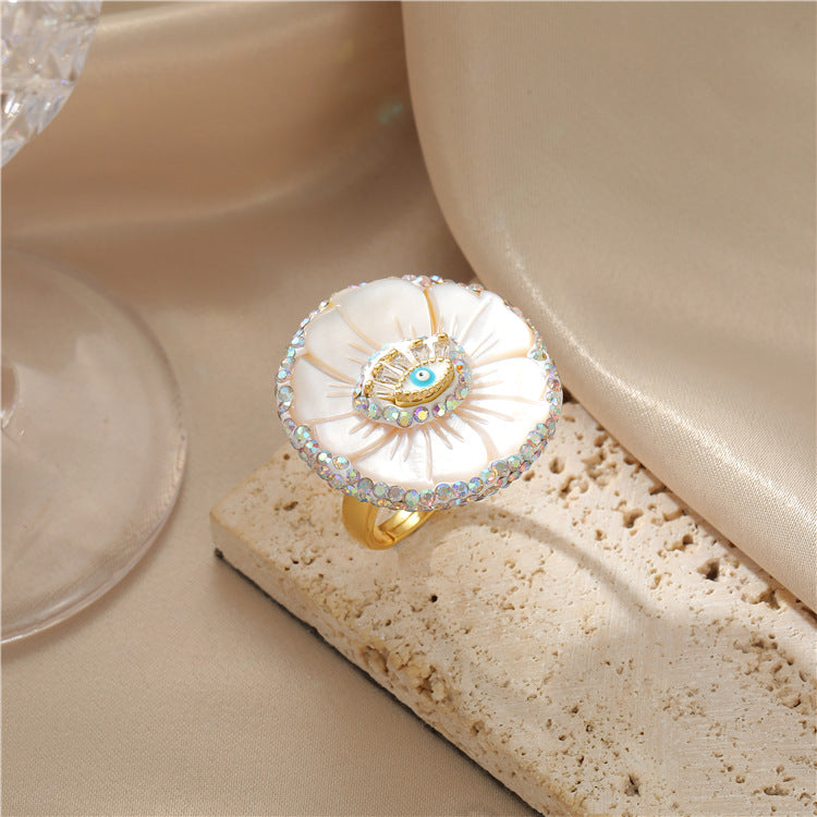 Retro Baroque Natural Pearl Ring Jewelry dealsniper-net K 0614 Shell