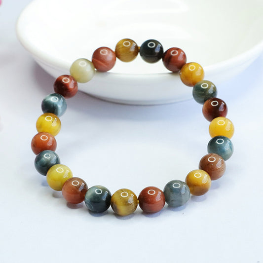 Dream Colorful Tiger Eye Qingshi Crystal Bracelet For Women Jewelry dealsniper-net Tigereye Bracelet 8mm