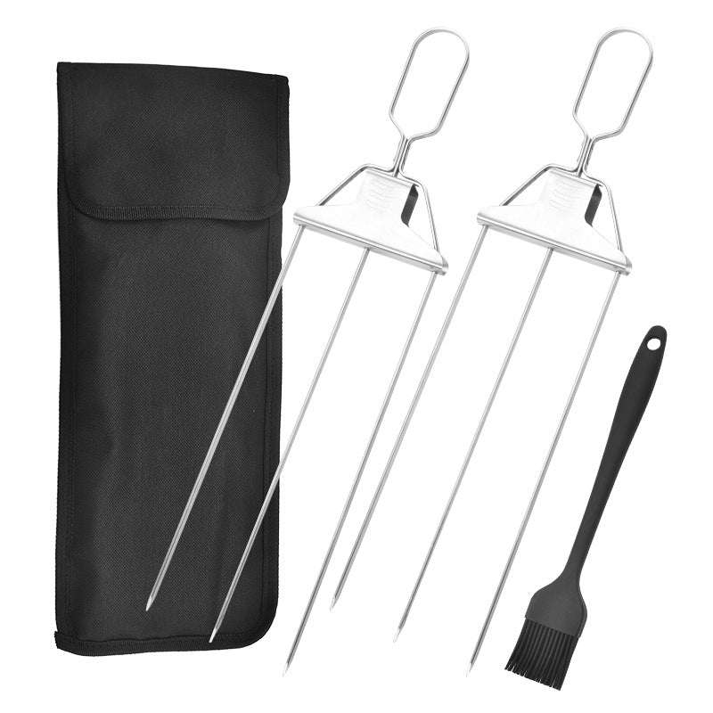 3-Prong Skewer Stick Needles Kebab 3 Way Forks