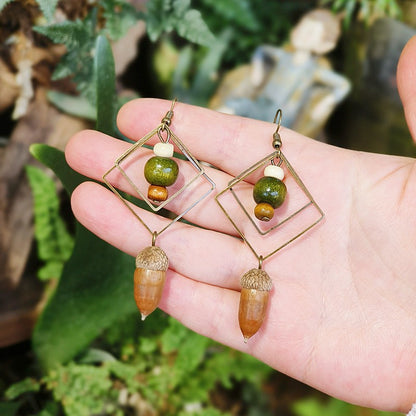 Handmade Retro Mori Style Geometric Earrings Women Jewelry dealsniper-net Acorn Style