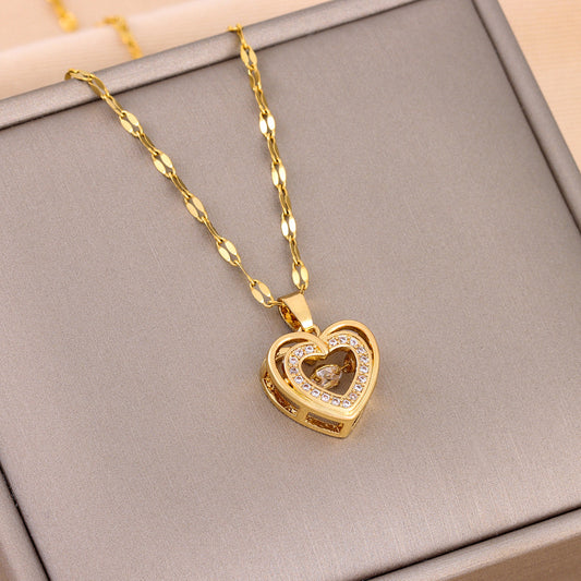 Valentines Day Gift Double-layer Smart Love Pendant Jewelry dealsniper-net 8018 Smart Love