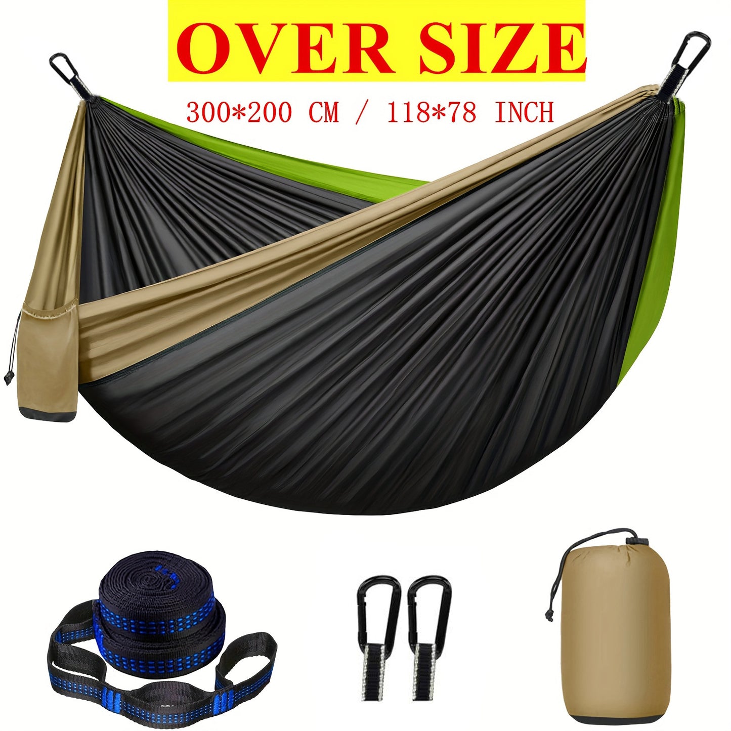 Hammock Nylon Parachute Cloth Swing Glider Outdoor DealSniper.net Black Camel Fruit Green