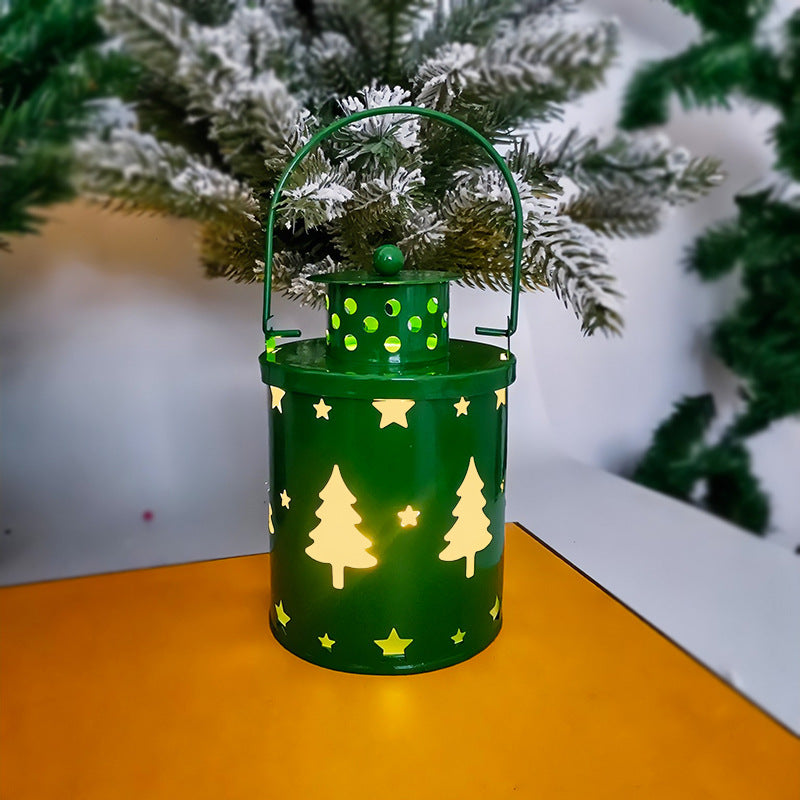 Christmas Candle Lights LED Small Lanterns Wind Lights Electronic Candles Nordic Style Creative Holiday Decoration Decorations Holidays dealsniper-net Green 0068