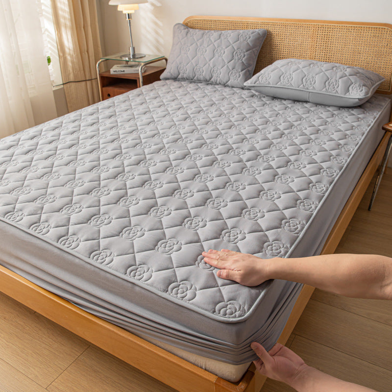 Waterproof To Prevent Leakage Of Urine Plus Mattress Cover House DealSniper.net Camellia Light Gray 100x200cm 2piece set
