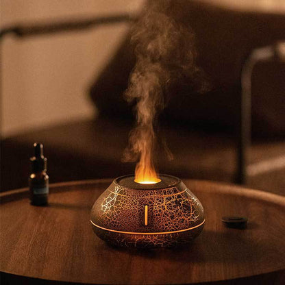 New Humidifier Colorful Simulation Flame Aroma Diffuser House dealsniper-net Cracked Black USb