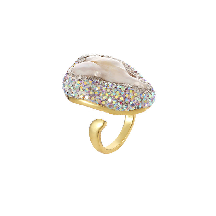 Retro Baroque Natural Pearl Ring Jewelry dealsniper-net