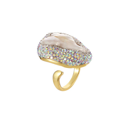 Retro Baroque Natural Pearl Ring Jewelry dealsniper-net