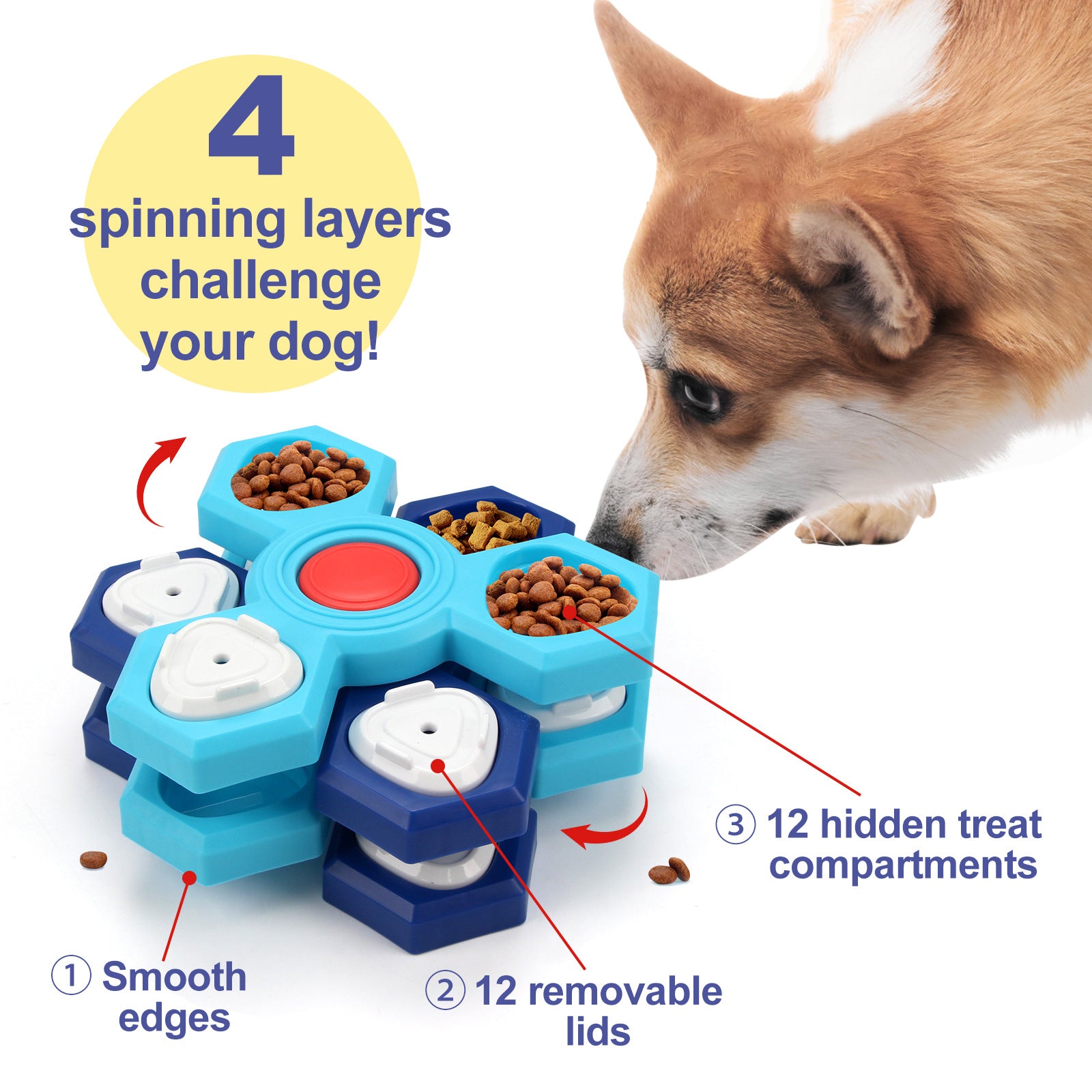 4 Layers Slow Feeder Puzzle Dog Bowls Assemble Slow Eating Bowl Pets dealsniper-net