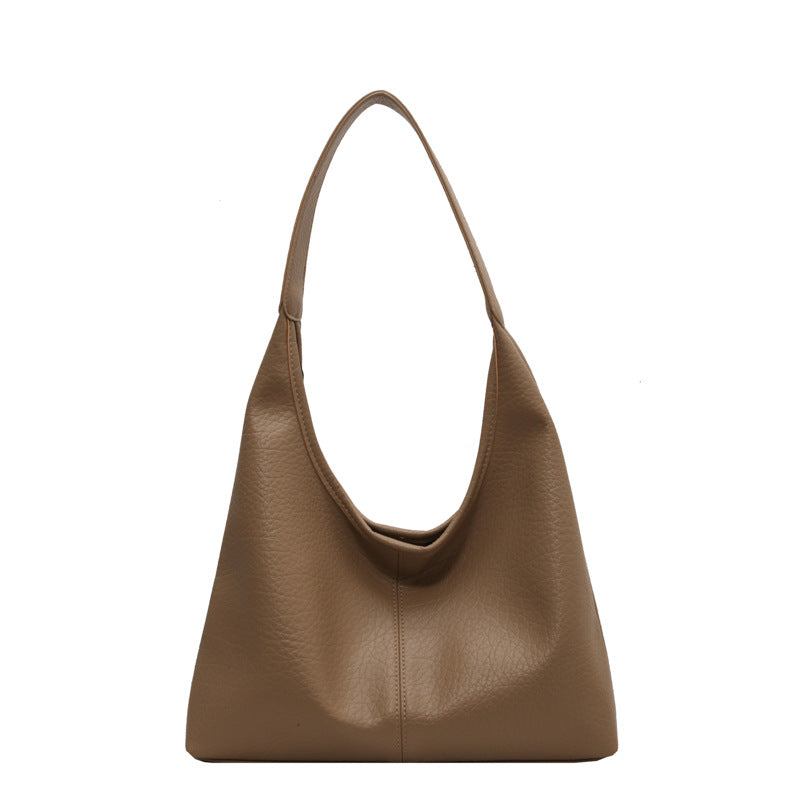 2Pcs Handbags Large Capacity Bag Women Underarm Korean Style Soft Pu Leather Shopping Shouder Bags With Small Wallet Women DealSniper.net Khaki