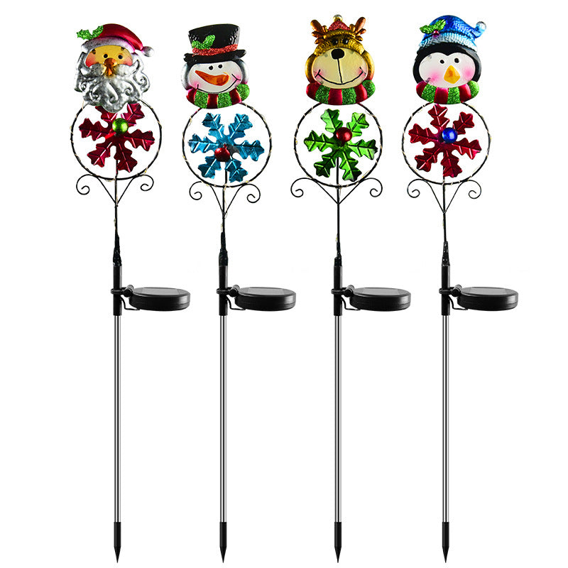 Solar Christmas Led Snowman Elk Ground Plug Light Holidays dealsniper-net