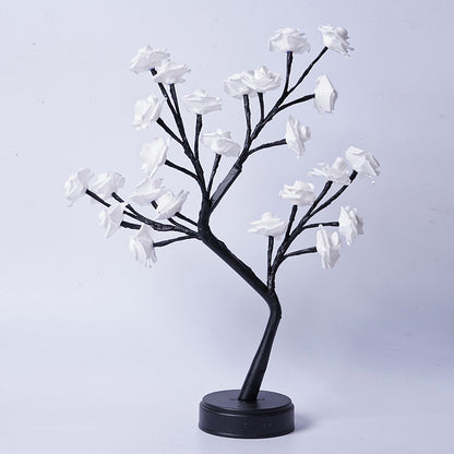 Table Lamp Flower Tree Rose Lamps Fairy Desk Night Lights Home dealsniper-net White Rose Usb Plug In