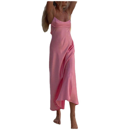 Women Camis Satin Long Dresses Elegant Sleeveless Women dealsniper-net