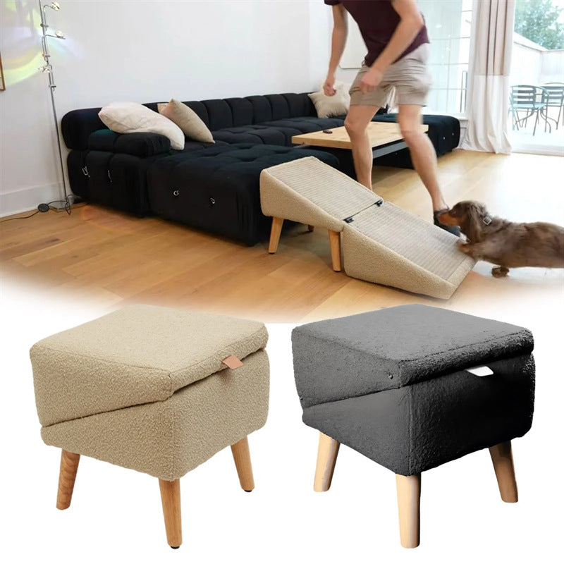 Simple Solid Color Pet Pedal Split Footstool Pets DealSniper.net