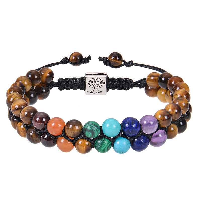 Fashion Jewelry 6mm 7 Chakra Stone Bead Yoga Meditation Bracelet Jewelry dealsniper-net 6mm Tigereye