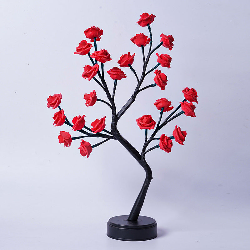 Table Lamp Flower Tree Rose Lamps Fairy Desk Night Lights Home dealsniper-net Red Rose Usb Plug In