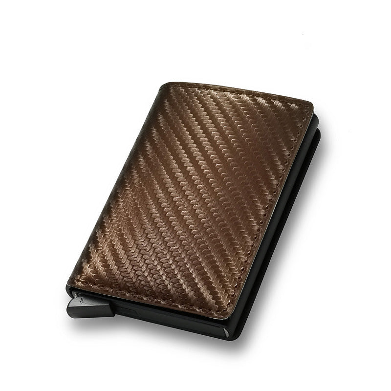 Credit Card Holder Smart Minimalist Wallet Pocket Cardholder Bank Men dealsniper-net Carbon Fiber Bronze