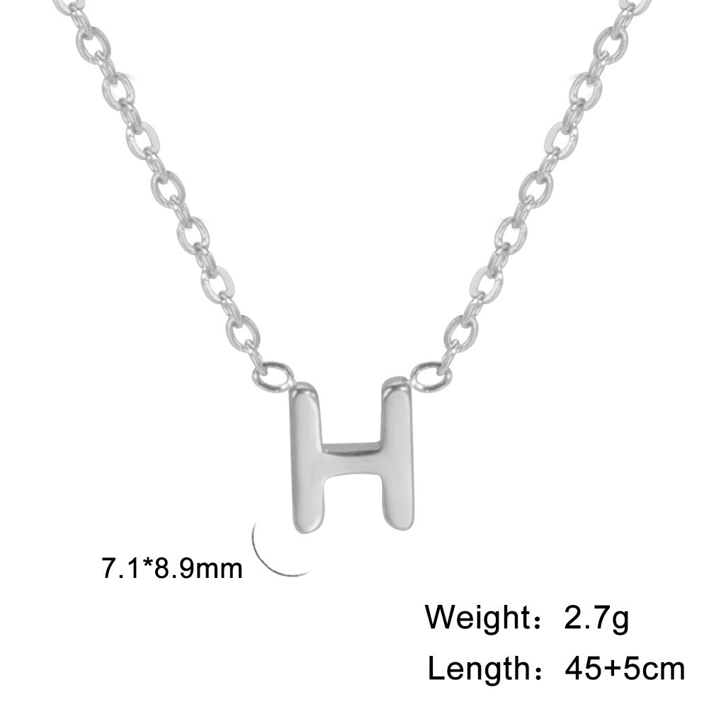 26 English Letter Steel Color Concentrate Polished Welding Cross Chain Jewelry dealsniper-net H