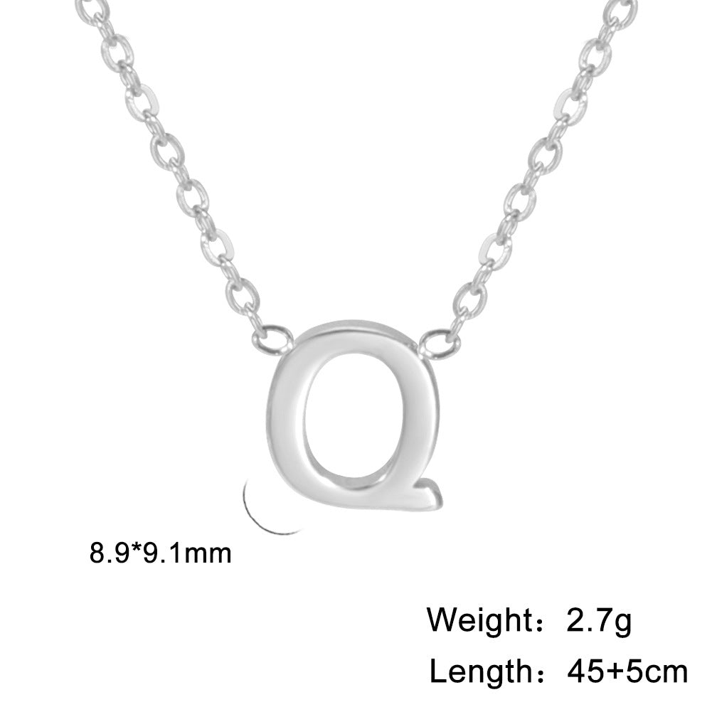 26 English Letter Steel Color Concentrate Polished Welding Cross Chain Jewelry dealsniper-net Q