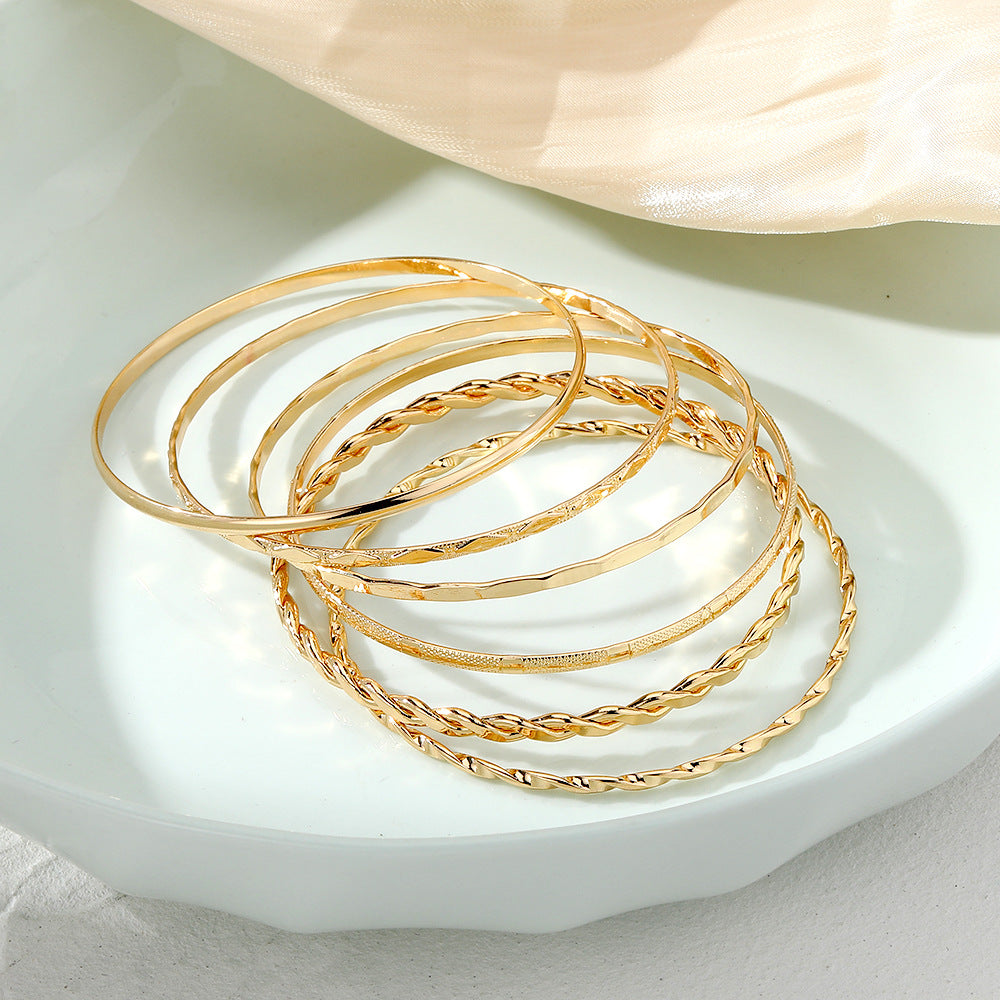 Bohemian Metal Chain Bracelet Set For Women Geometric Gold Jewelry dealsniper-net