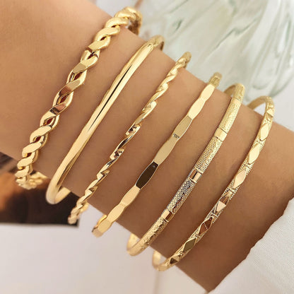 Bohemian Metal Chain Bracelet Set For Women Geometric Gold Jewelry dealsniper-net