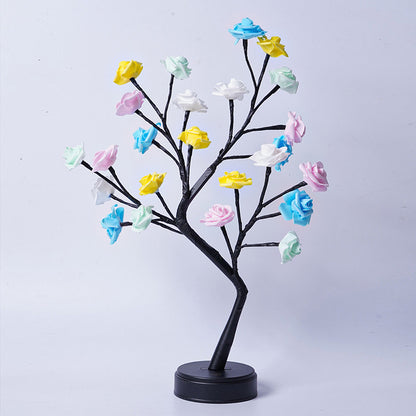 Table Lamp Flower Tree Rose Lamps Fairy Desk Night Lights Home dealsniper-net Four Colored Rose Usb Plug In