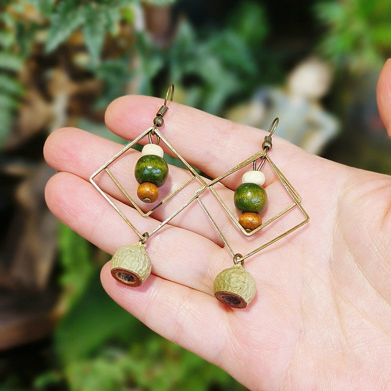 Handmade Retro Mori Style Geometric Earrings Women Jewelry dealsniper-net Snuff Bottle