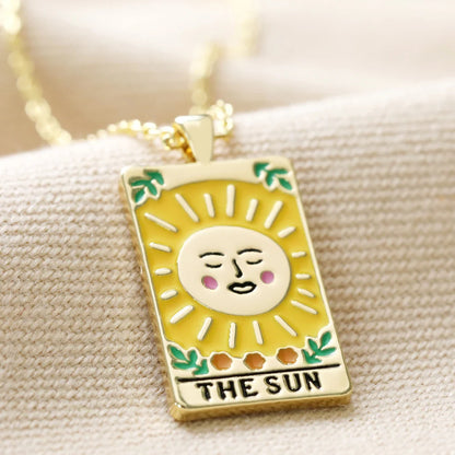 Fashion Jewelry Colorful Oil Necklace Tarot Square Pendant Jewelry dealsniper-net TheSun Gold