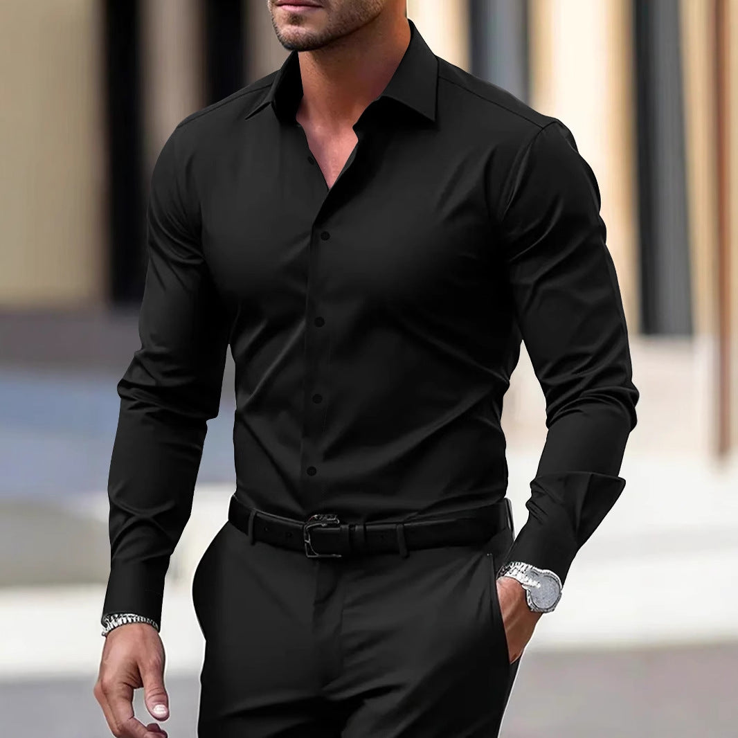 Men's Shirt Business Button Down Shirt Summer Men DealSniper.net