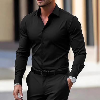 Men's Shirt Business Button Down Shirt Summer Men DealSniper.net