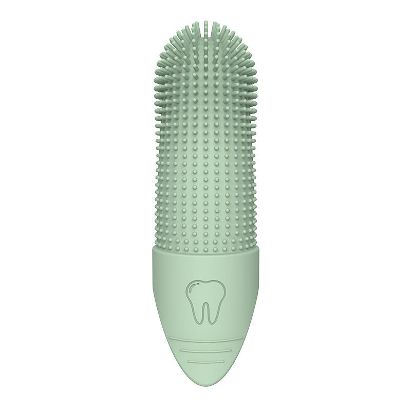 Pet Silicone Finger Toothbrush Oral Cleaning Pet Toothbrush Pets DealSniper.net Finger Toothbrush Green