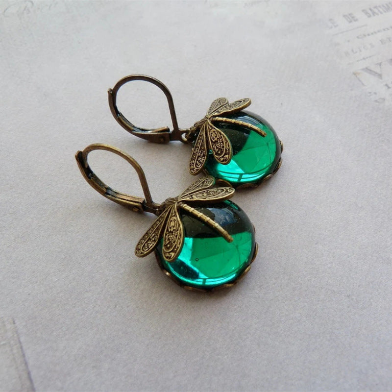 Fashion Jewelry Women's Earrings Hanging Vintage Jewelry dealsniper-net Dark Green