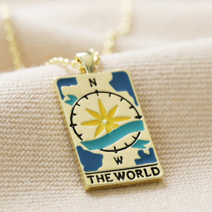 Fashion Jewelry Colorful Oil Necklace Tarot Square Pendant Jewelry dealsniper-net TheWorld Gold