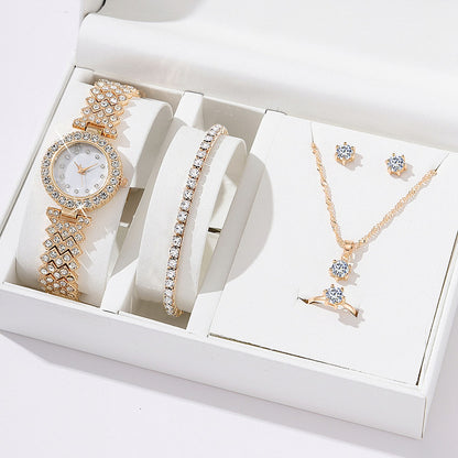 Diamond Women Watches Luxury Fashion Rhinestone Quartz Jewelry dealsniper-net Golden Suit 2