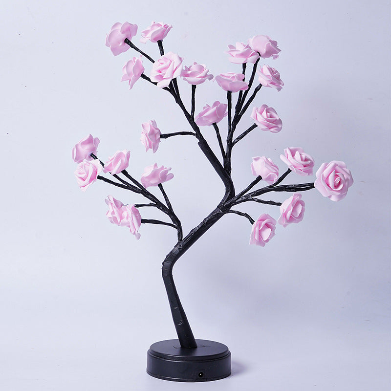 Table Lamp Flower Tree Rose Lamps Fairy Desk Night Lights Home dealsniper-net Pink Roses Usb Plug In