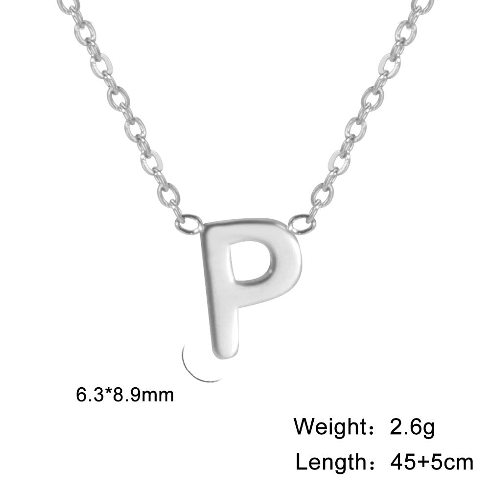 26 English Letter Steel Color Concentrate Polished Welding Cross Chain Jewelry dealsniper-net P