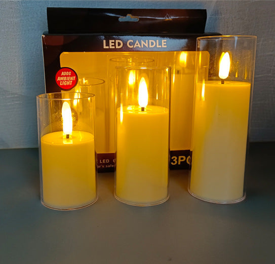 Electric Candle Lamp Led Simulation With Cup Home Decor Home DealSniper.net 55mm White Bullet Suit